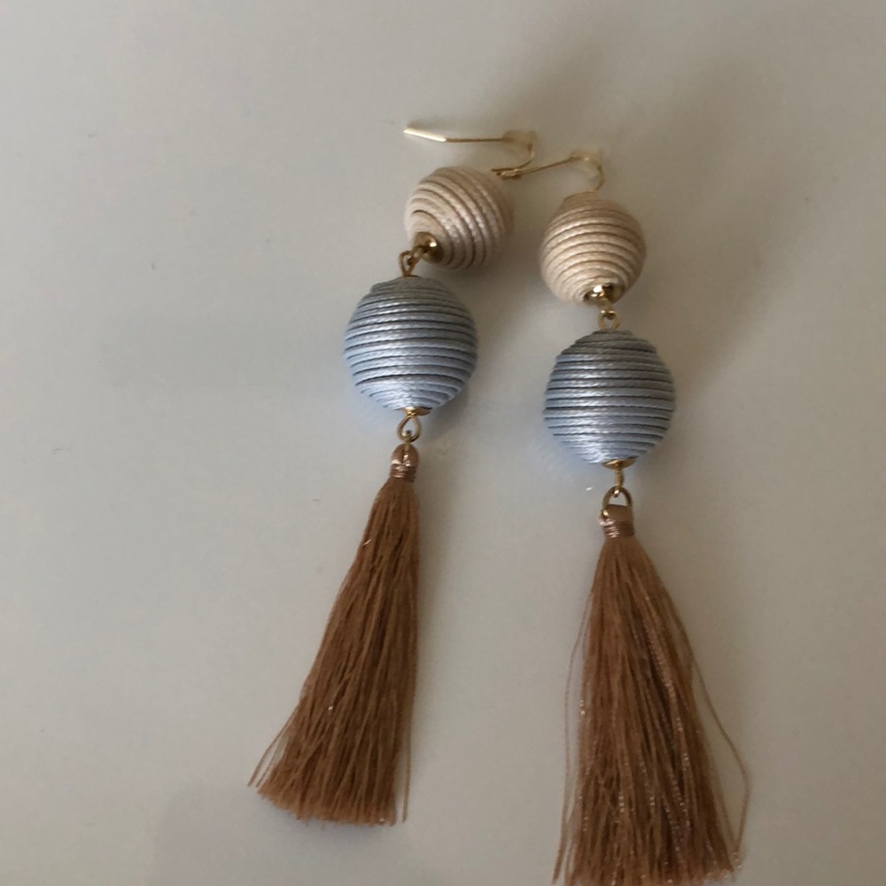 Ball and tassel earrings